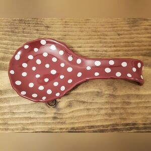 The Pioneer Woman Stoneware Spoon Rest - Claret Dots